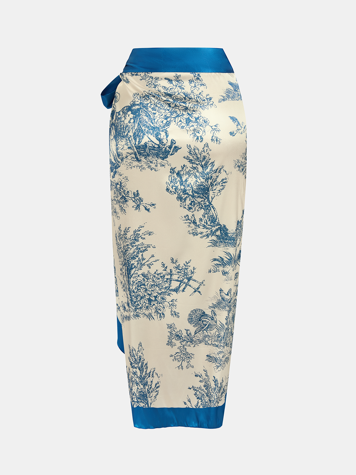 Toile Print One-Piece Swimsuit & Wrap Skirt Set