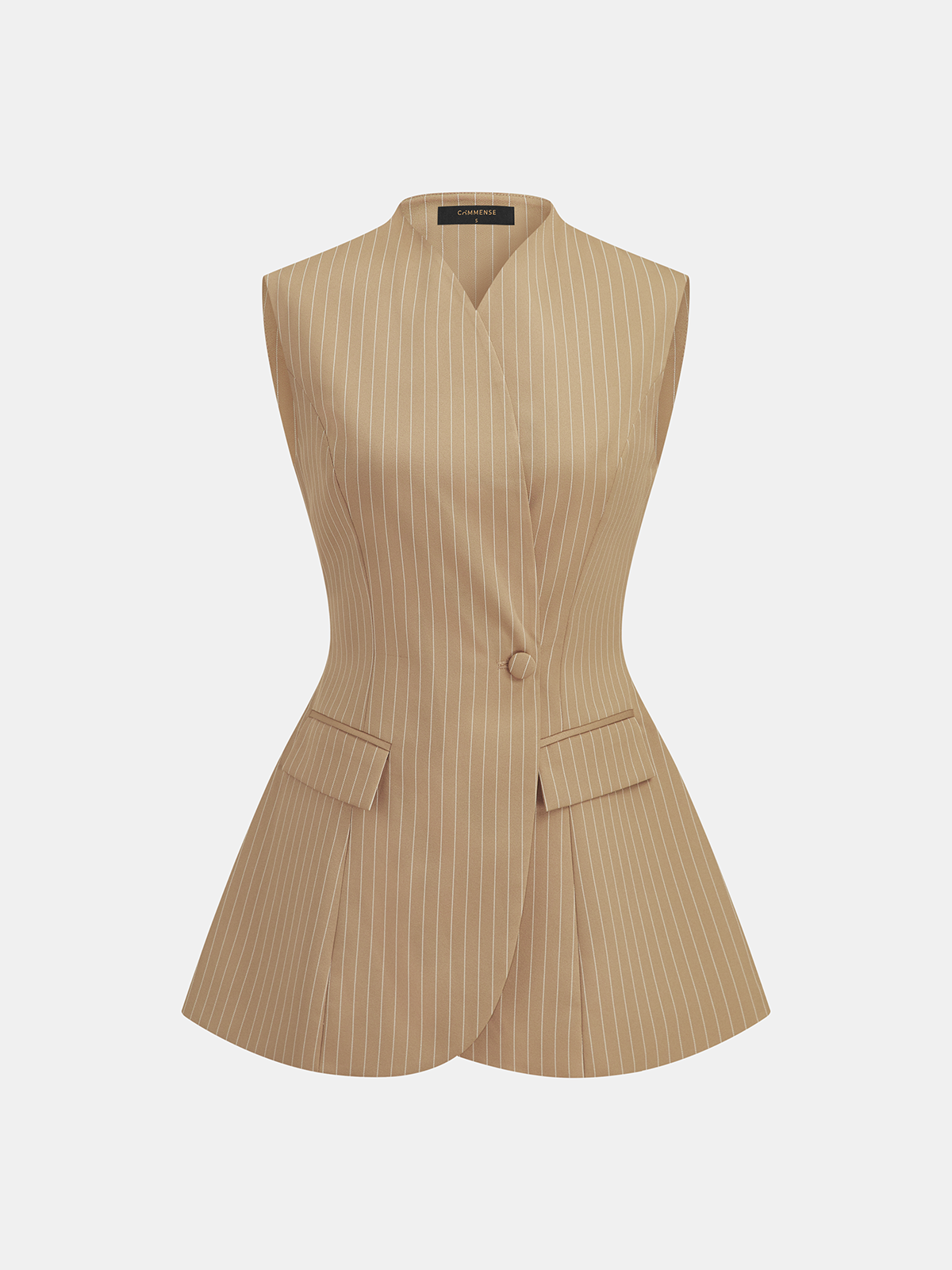 Pinstripe Tailored Vest & Mini Skirt Set