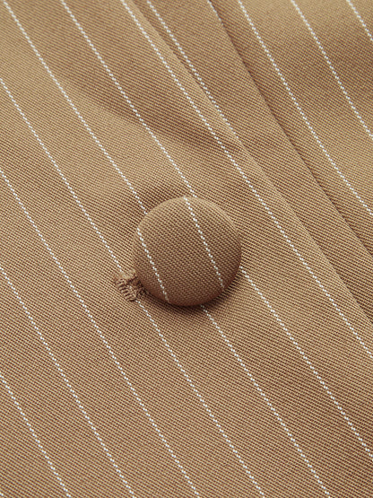 Pinstripe Tailored Vest & Mini Skirt Set