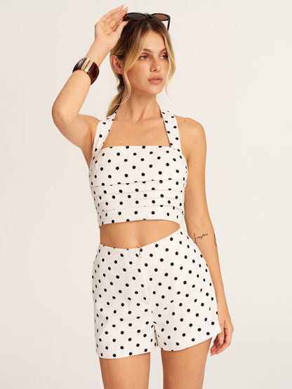 Polka Dot Crop Cami Top & Shorts Set