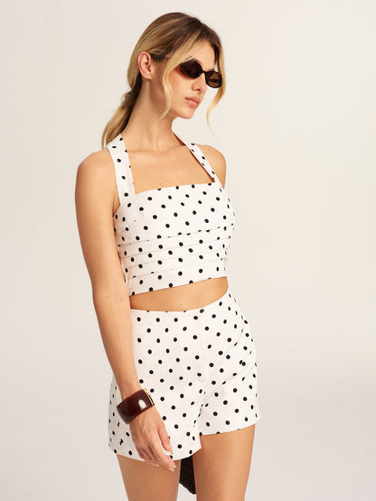 Polka Dot Crop Cami Top & Shorts Set