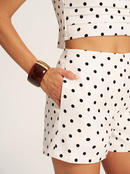 Polka Dot Crop Cami Top & Shorts Set