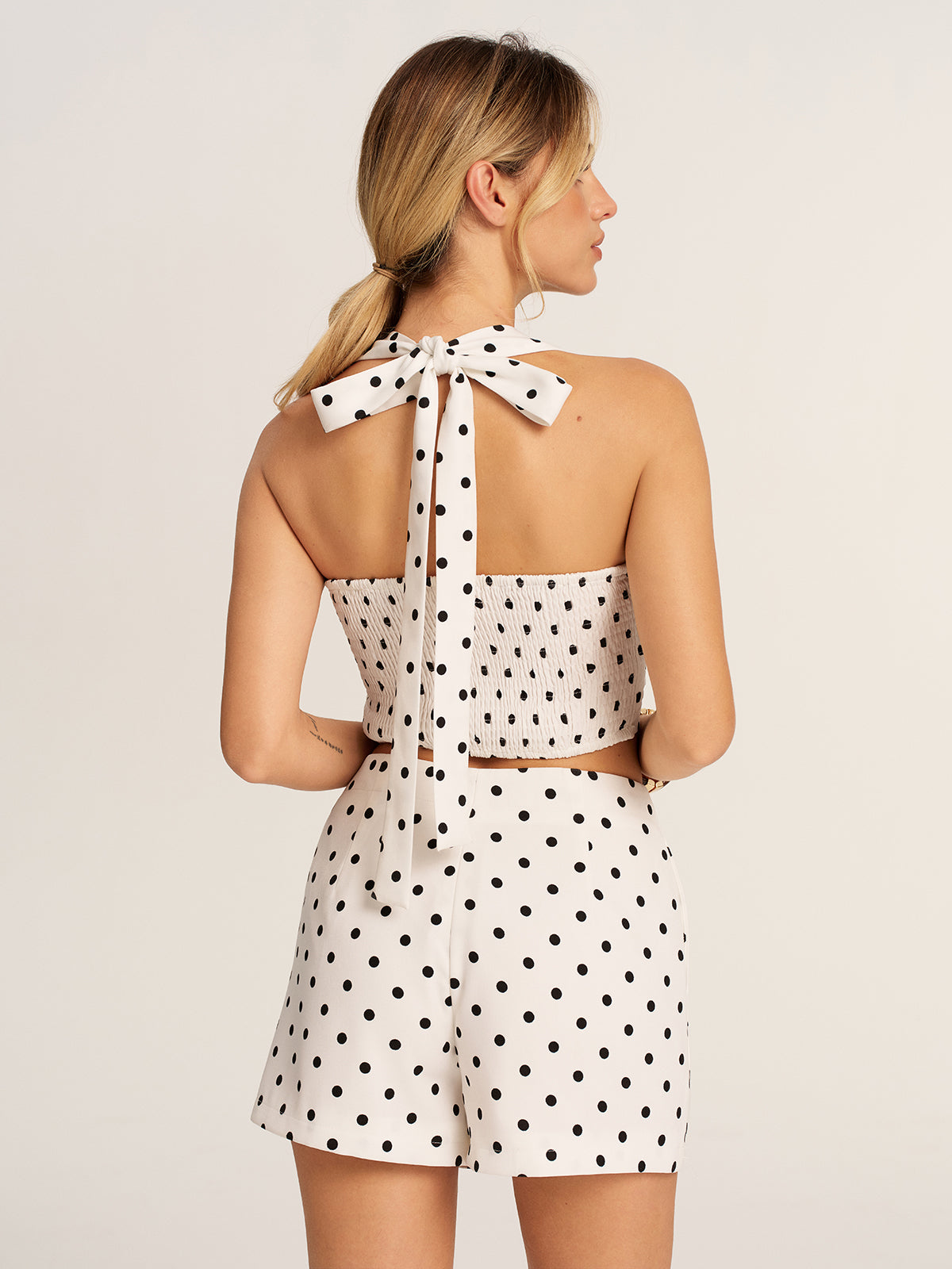 Polka Dot Crop Cami Top & Shorts Set