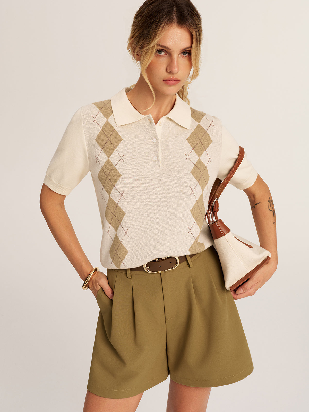 Belted Pleated Tailored Shorts