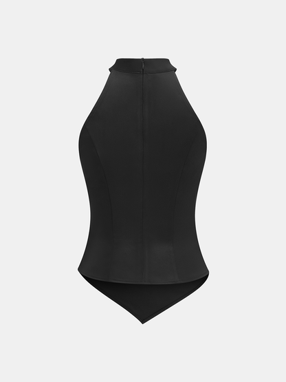 Ruched Satin Top & Elastic Waist Pants Set