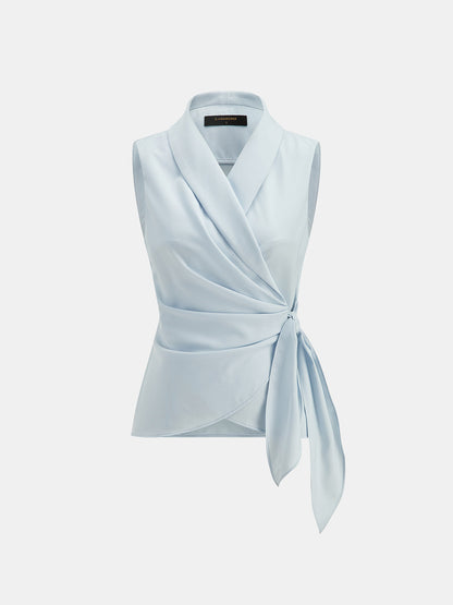 Tie-Waist Sleeveless Blouse & Pants Set